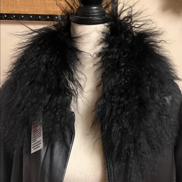 Black real sheep fur collar, new! Beautiful addition to the coat, sweater - Picture 14 of 14